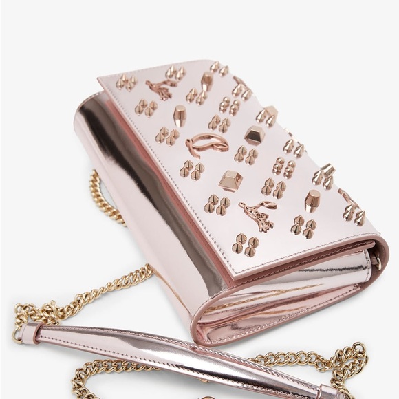 Christian Louboutin Paloma Clutch vintage Rose specchio - Picture 12 of 12